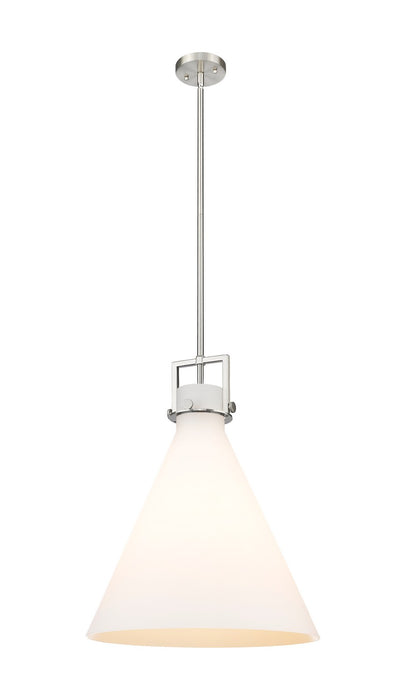 Innovations - 411-1SL-SN-G411-18WH - One Light Pendant - Newton - Brushed Satin Nickel