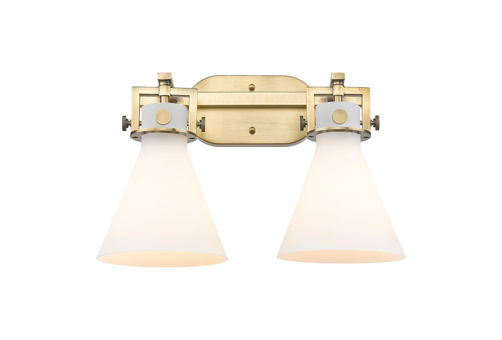 Innovations - 411-2W-BB-G411-7WH - Two Light Bath Vanity - Newton - Brushed Brass