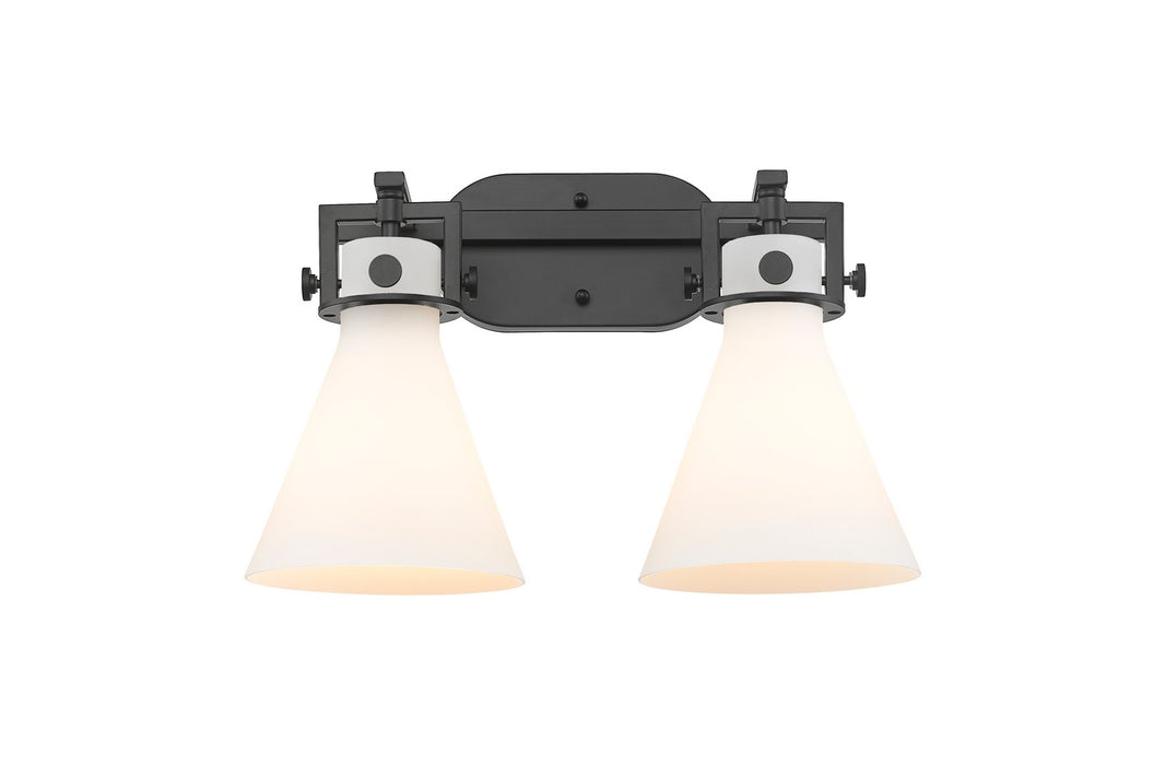 Innovations - 411-2W-BK-G411-7WH - Two Light Bath Vanity - Newton - Matte Black