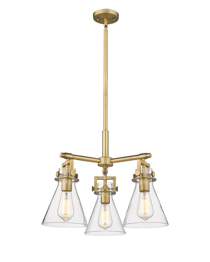 Downtown Urban Three Light Pendant Brushed Brass