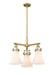 Innovations - 411-3CR-BB-G411-7WH - Three Light Pendant - Downtown Urban - Brushed Brass