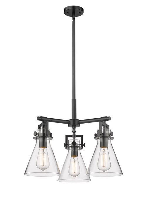 Innovations - 411-3CR-BK-G411-7CL - Three Light Pendant - Downtown Urban - Matte Black