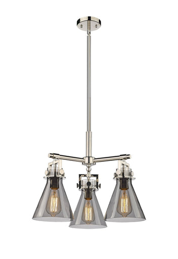 Downtown Urban Three Light Pendant Polished Nickel