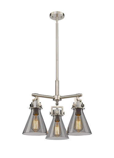 Downtown Urban Three Light Pendant Satin Nickel