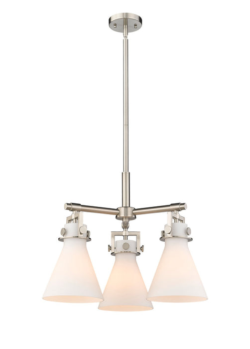Innovations - 411-3CR-SN-G411-7WH - Three Light Pendant - Downtown Urban - Satin Nickel