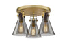 Innovations - 411-3F-BB-G411-7SM - Three Light Flush Mount - Downtown Urban - Brushed Brass