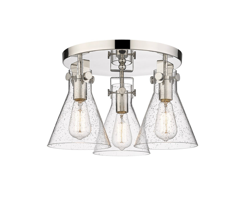 Innovations - 411-3F-PN-G411-7SDY - Three Light Flush Mount - Downtown Urban - Polished Nickel