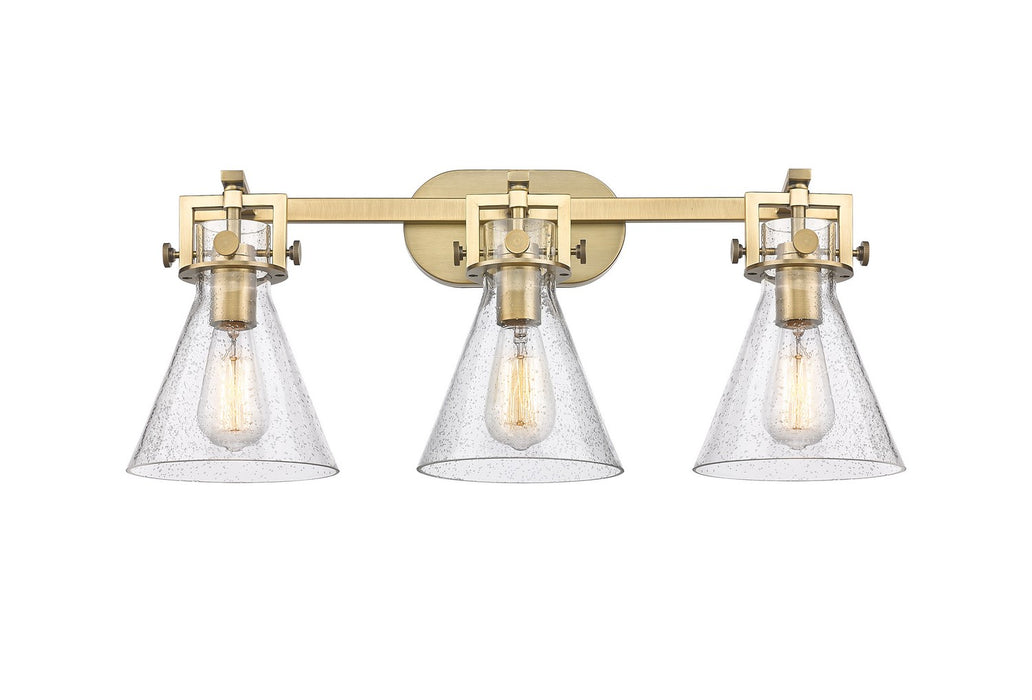 Innovations - 411-3W-BB-G411-7SDY - Three Light Bath Vanity - Newton - Brushed Brass