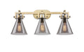 Innovations - 411-3W-BB-G411-7SM - Three Light Bath Vanity - Newton - Brushed Brass