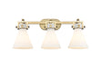 Innovations - 411-3W-BB-G411-7WH - Three Light Bath Vanity - Newton - Brushed Brass