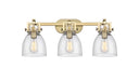 Innovations - 411-3W-BB-G412-7SM - Three Light Bath Vanity - Downtown Urban - Brushed Brass