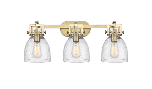 Innovations - 411-3W-BB-G412-7SM - Three Light Bath Vanity - Downtown Urban - Brushed Brass