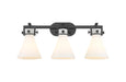 Innovations - 411-3W-BK-G411-7WH - Three Light Bath Vanity - Newton - Matte Black