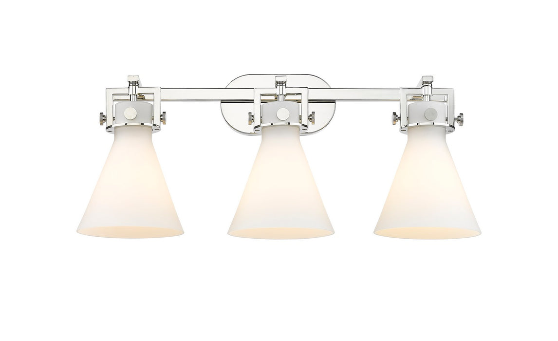 Innovations - 411-3W-PN-G411-7WH - Three Light Bath Vanity - Newton - Polished Nickel