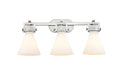 Innovations - 411-3W-SN-G411-7WH - Three Light Bath Vanity - Newton - Brushed Satin Nickel