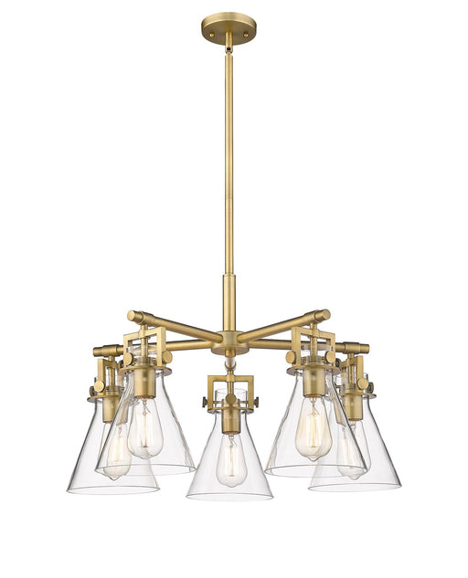 Innovations - 411-5CR-BB-G411-7CL - Five Light Chandelier - Downtown Urban - Brushed Brass