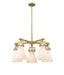 Innovations - 411-5CR-BB-G411-7WH - Five Light Chandelier - Downtown Urban - Brushed Brass