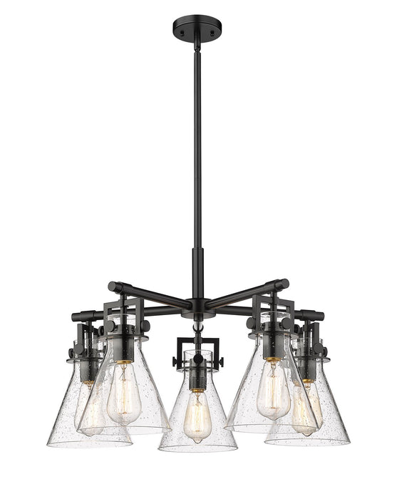 Innovations - 411-5CR-BK-G411-7SDY - Five Light Chandelier - Downtown Urban - Matte Black