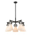 Innovations - 411-5CR-BK-G411-7WH - Five Light Chandelier - Downtown Urban - Matte Black