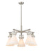 Innovations - 411-5CR-SN-G411-7WH - Five Light Chandelier - Downtown Urban - Satin Nickel