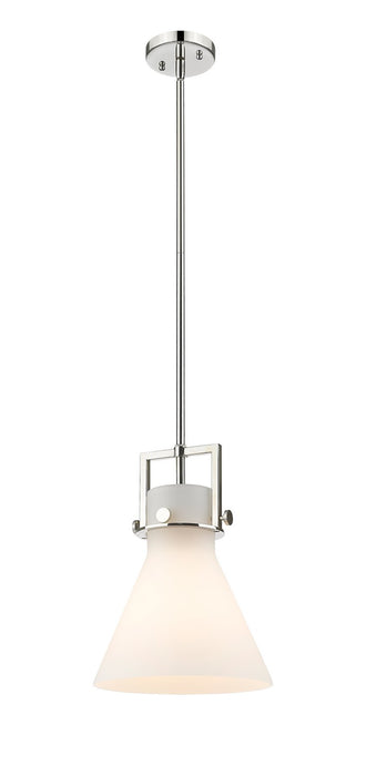 Innovations - 411-1SM-PN-G411-10WH - One Light Mini Pendant - Newton - Polished Nickel