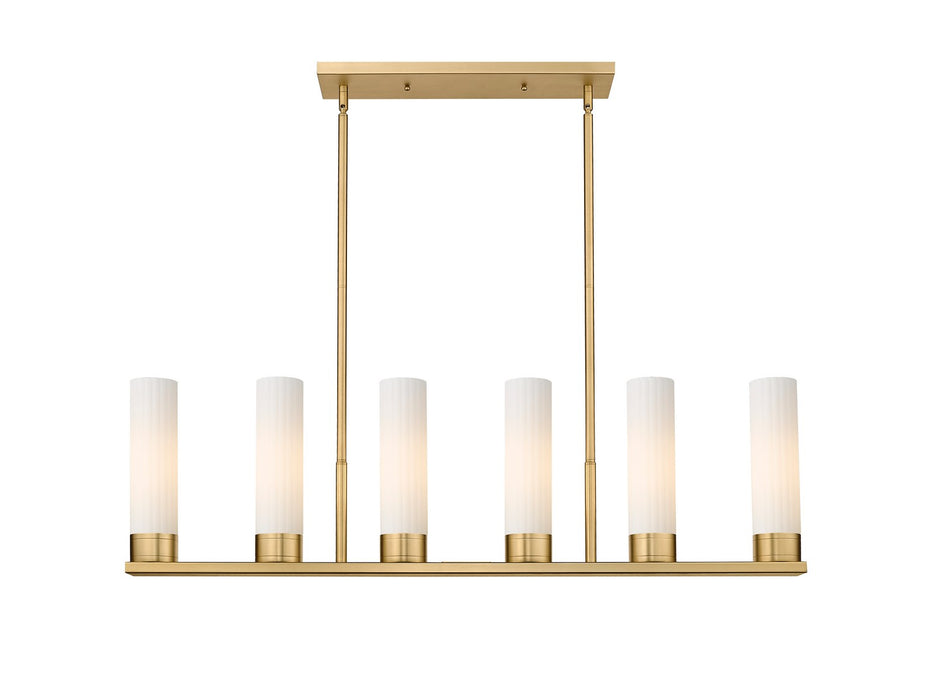 Innovations - 429-6I-BB-G429-11WH - LED Linear Pendant - Downtown Urban - Brushed Brass