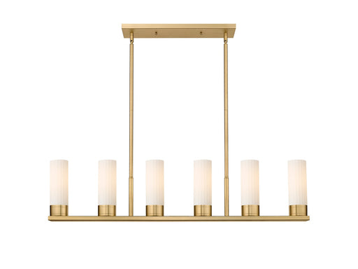 Innovations - 429-6I-BB-G429-8WH - LED Linear Pendant - Downtown Urban - Brushed Brass