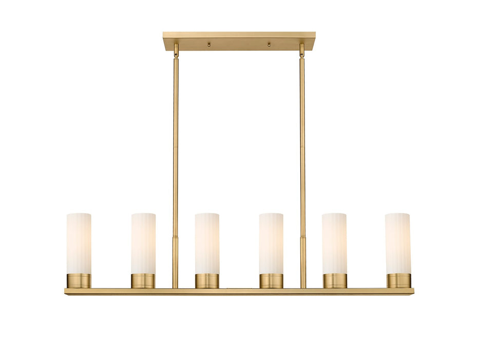 Innovations - 429-6I-BB-G429-8WH - LED Linear Pendant - Downtown Urban - Brushed Brass