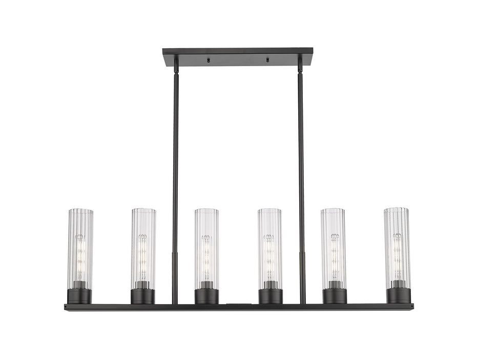 Innovations - 429-6I-BK-G429-8CL - LED Linear Pendant - Downtown Urban - Matte Black