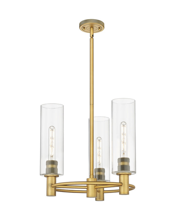 Innovations - 434-3CR-BB-G434-12CL - LED Pendant - Downtown Urban - Brushed Brass