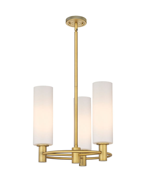 Innovations - 434-3CR-BB-G434-12WH - LED Pendant - Downtown Urban - Brushed Brass