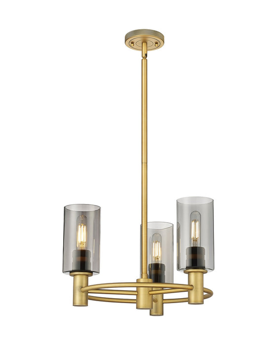 Innovations - 434-3CR-BB-G434-7SM - LED Pendant - Downtown Urban - Brushed Brass