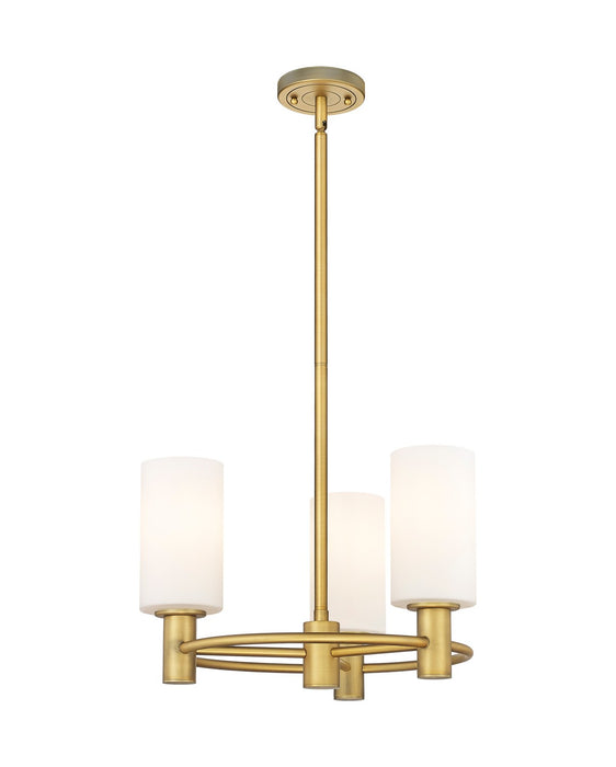 Innovations - 434-3CR-BB-G434-7WH - LED Pendant - Downtown Urban - Brushed Brass