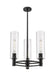 Innovations - 434-3CR-BK-G434-12CL - LED Pendant - Downtown Urban - Matte Black