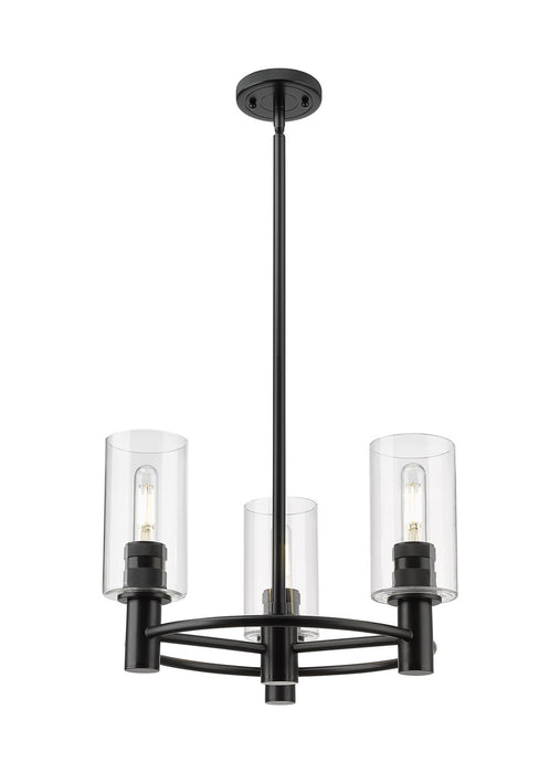 Innovations - 434-3CR-BK-G434-7CL - LED Pendant - Downtown Urban - Matte Black