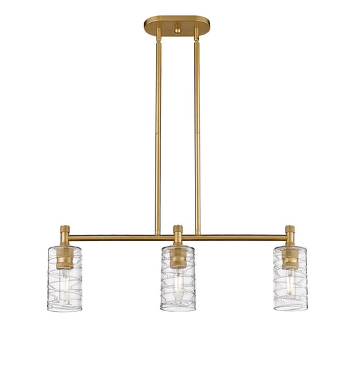 Innovations - 434-3I-BB-G434-7CL - LED Island Pendant - Downtown Urban - Brushed Brass