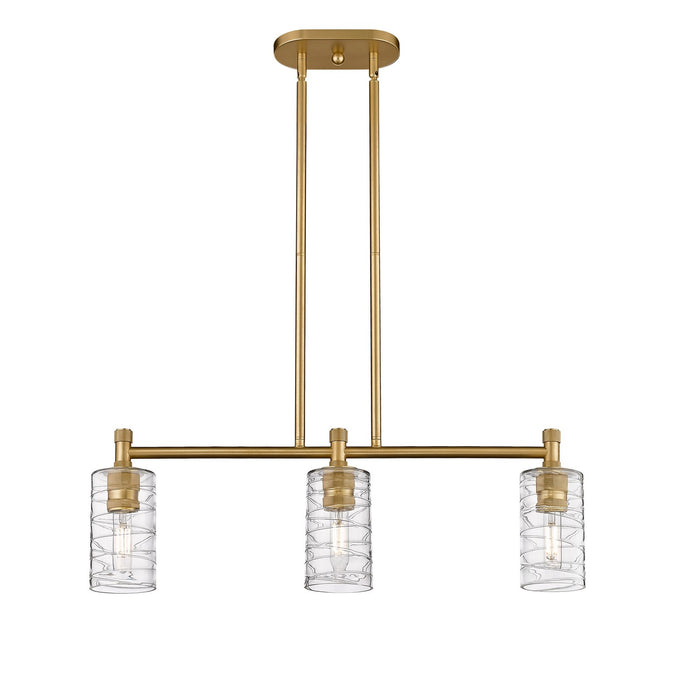 Innovations - 434-3I-BB-G434-7CL - LED Island Pendant - Downtown Urban - Brushed Brass