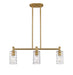 Innovations - 434-3I-BB-G434-7CL - LED Island Pendant - Downtown Urban - Brushed Brass