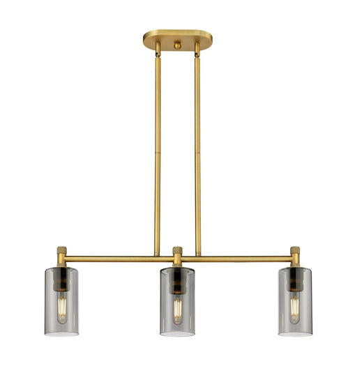 Innovations - 434-3I-BB-G434-7SM - LED Island Pendant - Downtown Urban - Brushed Brass