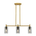 Innovations - 434-3I-BB-G434-7SM - LED Island Pendant - Downtown Urban - Brushed Brass