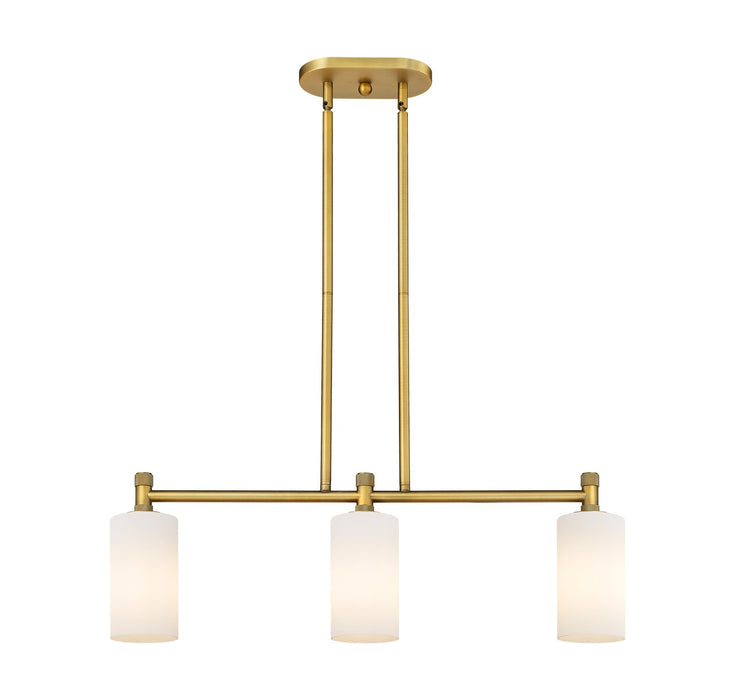 Innovations - 434-3I-BB-G434-7WH - LED Island Pendant - Downtown Urban - Brushed Brass