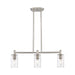 Innovations - 434-3I-SN-G434-7CL - LED Island Pendant - Downtown Urban - Satin Nickel