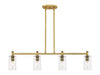 Innovations - 434-4I-BB-G434-7CL - LED Island Pendant - Downtown Urban - Brushed Brass