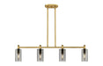 Innovations - 434-4I-BB-G434-7SM - LED Island Pendant - Downtown Urban - Brushed Brass