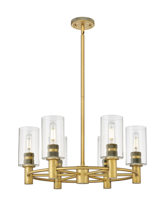 Innovations - 434-6CR-BB-G434-7CL - LED Chandelier - Downtown Urban - Brushed Brass