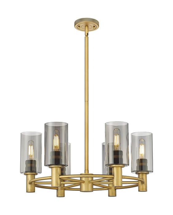 Innovations - 434-6CR-BB-G434-7SM - LED Chandelier - Downtown Urban - Brushed Brass