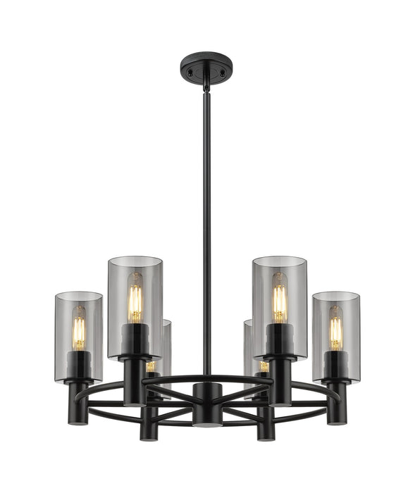 Innovations - 434-6CR-BK-G434-7SM - LED Chandelier - Downtown Urban - Matte Black