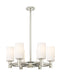 Innovations - 434-6CR-PN-G434-7WH - LED Chandelier - Downtown Urban - Polished Nickel