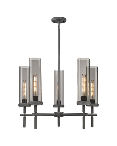 Downtown Urban LED Chandelier Weathered Zinc