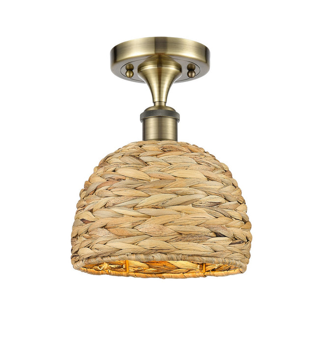 Innovations - 516-1C-AB-RBD-8-NAT - One Light Semi-Flush Mount - Downtown Urban - Antique Brass